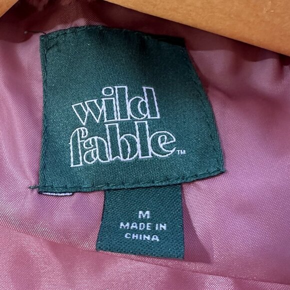 WILD FABLE Rose Pink Faux Fur Quilted Cropped Puffer Jacket Size Medium - Picture 8 of 9